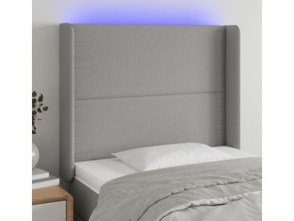 Čelo postele s LED 103 x 16 x 118/128 cm textil [3123905] (Barva Zelená)