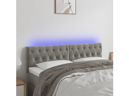 Čelo postele s LED 144 x 7 x 78/88 cm samet [3121996]