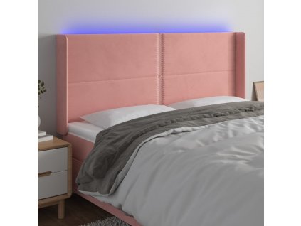 Čelo postele s LED 203 x 16 x 118/128 cm samet [3123979]