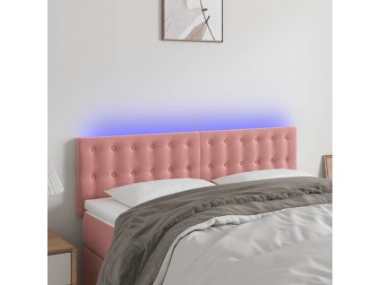 Čelo postele s LED 144x5x78/88 cm samet [3122099]