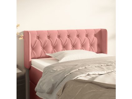Čelo postele typu ušák 93x16x78/88 cm samet [3119145] (Barva Růžová)