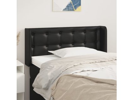 Čelo postele typu ušák 103 x 16 x 78/88 cm umělá kůže [3118852] (Barva Černá)