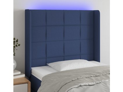 Čelo postele s LED 103 x 16 x 118/128 cm textil [3124044]