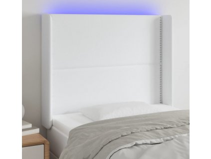 Čelo postele s LED 103 x 16 x 118/128 cm umělá kůže [3123993]