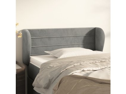 Čelo postele typu ušák 93x23x78/88 cm samet [3117320] (Barva Světle šedá)