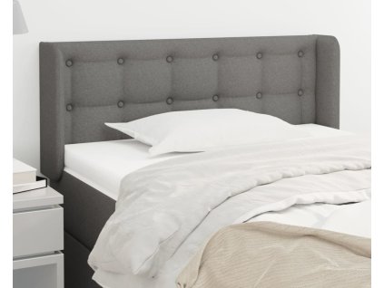 Čelo postele typu ušák 93x16x78/88 cm textil [3119185] (Barva Tmavě šedá)