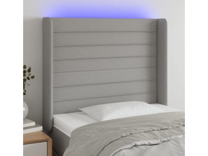 Čelo postele s LED 83 x 16 x 118/128 cm textil [3124169] (Barva Zelená)