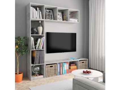 3dílná TV skříňka a knihovna 180 x 30 x 180 cm [3152714]