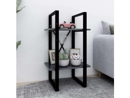 Knihovna se 2 policemi 40x30x70 cm kompozitní dřevo [806409] (Barva Šedá)