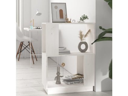 Knihovna / dělicí stěna 51 x 25 x 70 cm masivní borovice [814030] (Barva Bílá)