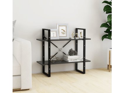 2patrová knihovna 80 x 30 x 70 cm kompozitní dřevo [806449] (Barva Šedá)