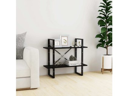 Knihovna se 2 policemi 80 x 30 x 70 cm masivní borovice [806456] (Barva Černá)