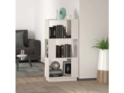 Knihovna / dělicí stěna 51 x 25 x 101 cm masivní borovice [814035] (Barva Bílá)