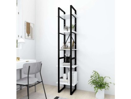 Knihovna s 5 policemi 40 x 30 x 175 cm kompozitní dřevo [3081968] (Barva Bílá)