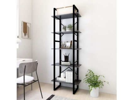 Knihovna s 5 policemi 60x30x175 cm kompozitní dřevo [3081980] (Barva Šedá)