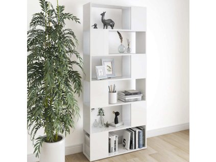 Knihovna / dělicí stěna 80 x 24 x 186 cm [809159] (Barva černá s vysokým leskem)