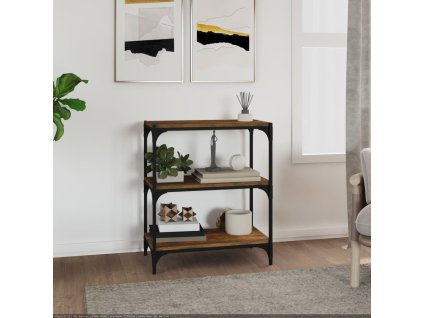 Knihovna 60x33x70,5 cm kompozitní dřevo a ocel [819326] (Barva Hnědý dub)