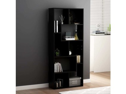 Knihovna 67 x 24 x 161 cm dřevotříska [801878] (Barva Černá)