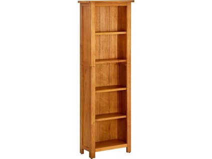 Knihovna s 5 policemi 45 x 22 x 140 cm masivní dubové dřevo [331741]