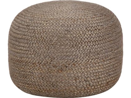Ručně vyrobený sedací puf tmavě šedý 45 x 30 cm juta [248081] (Barva Světle šedá)