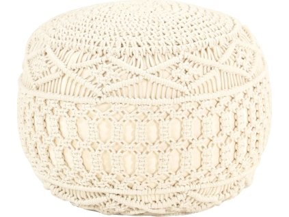 Ručně vyrobený sedací puf macramé 45 x 30 cm bavlna [324005] (Barva Antracitová)