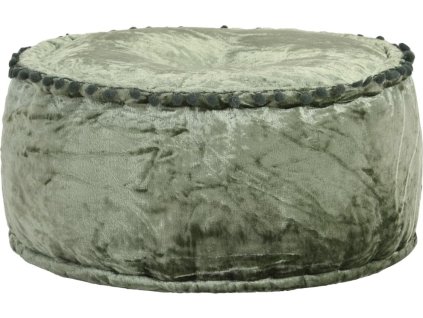 Kulatý taburet samet 40 x 20 cm [287567] (Barva Zelená)