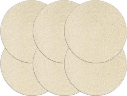Prostírání 6 ks 38 cm kulaté bavlna [133843] (Barva Hnědá)
