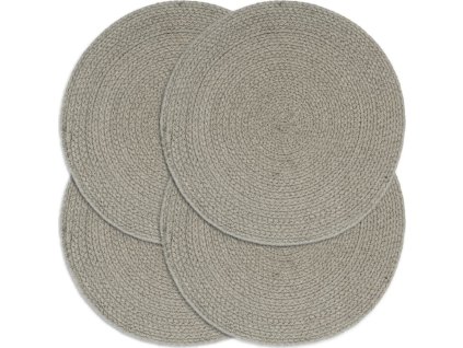 Prostírání 4 ks 38 cm kulaté bavlna [133848] (Barva Šedá)