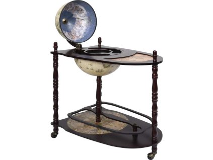 Volně stojící globus bar stojan na víno eukalyptus zelený [320907] (Barva Zelená a hnědá)
