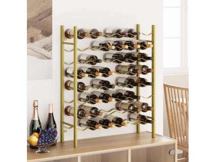 Stojan na víno na 48 lahví kov [340909] (Barva Zlatá)