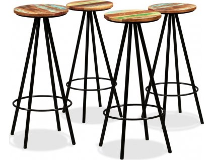 Barové stoličky 4 ks masivní recyklované dřevo [245446]