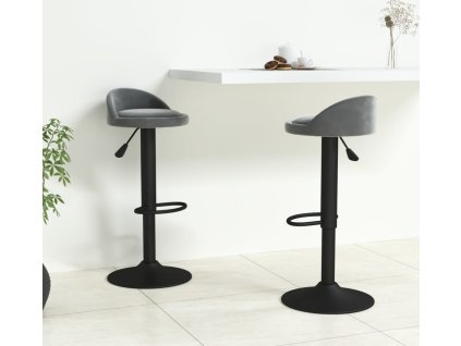 Barové stoličky 2 ks samet [333602] (Barva Tmavě šedá)