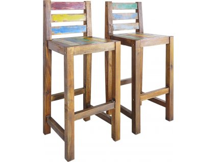 Barové stoličky 2 ks masivní recyklované dřevo [245800]