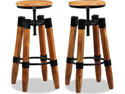 Barové stoličky 2 ks masivní mangovníkové dřevo [244589]