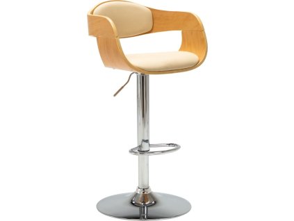 Barová židle ohýbané dřevo a textil [283120] (Barva krémová a světle hnědá)