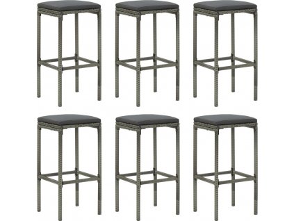 Barové stoličky s poduškami 3 ks polyratan [313450]
