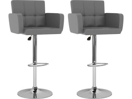 Barové stoličky 2 ks umělá kůže [323658] (Barva Šedá)