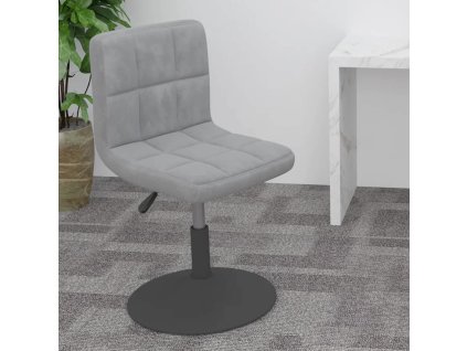 Otočná barová židle samet [334252] (Barva Světle šedá)