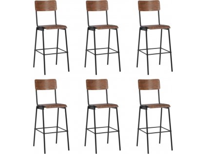 Barové židle 6 ks masivní překližka a ocel [3054563]