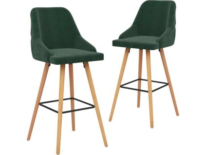 Barové židle 2 ks samet [289465] (Barva Tmavě zelená)