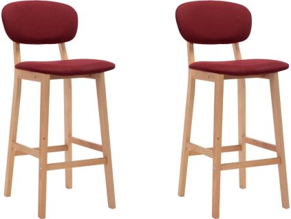 Barové židle 2 ks textil [289375] (Barva vínová červená)