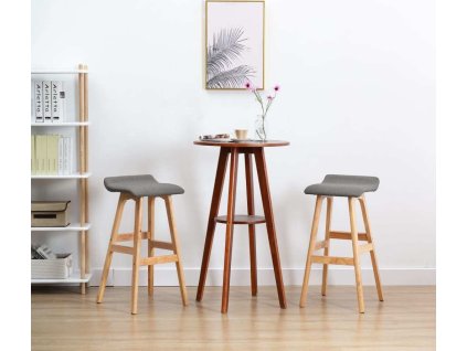 Barové židle 2 ks tmavě šedé textil [249585] (Barva taupe a tmavá hnědá)