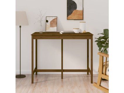 Barový stolek 140 x 80 x 110 cm masivní borové dřevo [822161] (Barva Černá)