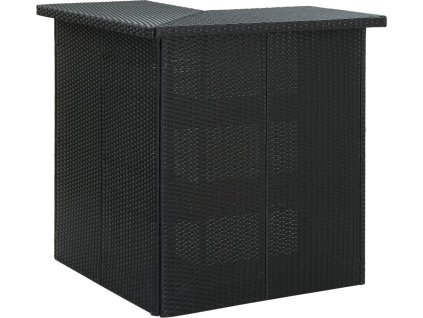 Rohový barový stolek 100 x 50 x 105 cm polyratan [313481] (Barva Černá)