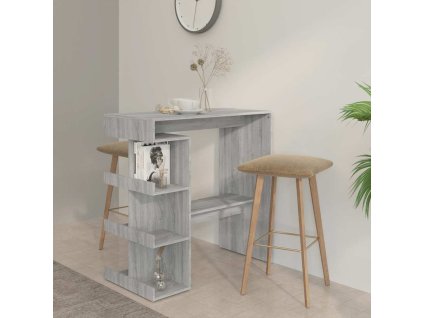 Barový stůl s úložným regálem šedý 100x48x101,5 cm [812961] (Barva Šedá sonoma)