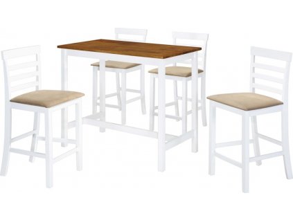 Barový stůl a židle sada 5 kusů z masivního dřeva [275234]