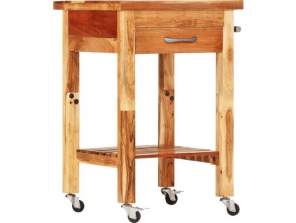Kuchyňský vozík 55 x 55 x 89 cm masivní akáciové dřevo [355013]