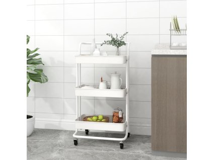 Kuchyňský vozík se 3 patry 42 x 35 x 85 cm železo a ABS [336336] (Barva Bílá)