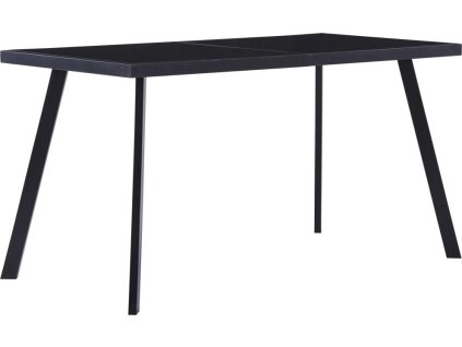 Jídelní stůl 140 x 70 x 75 cm tvrzené sklo [281873] (Barva Černá)