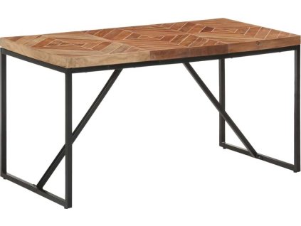 Jídelní stůl 140 x 70 x 76 cm masivní akácie a mangovník [323548] (Barva Černá)